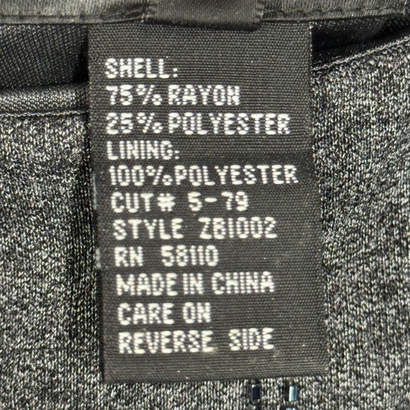 David Meister Maxi Dress Womens 6 Gray Beaded Casual Cocktail Evening Party - Picture 9 of 14